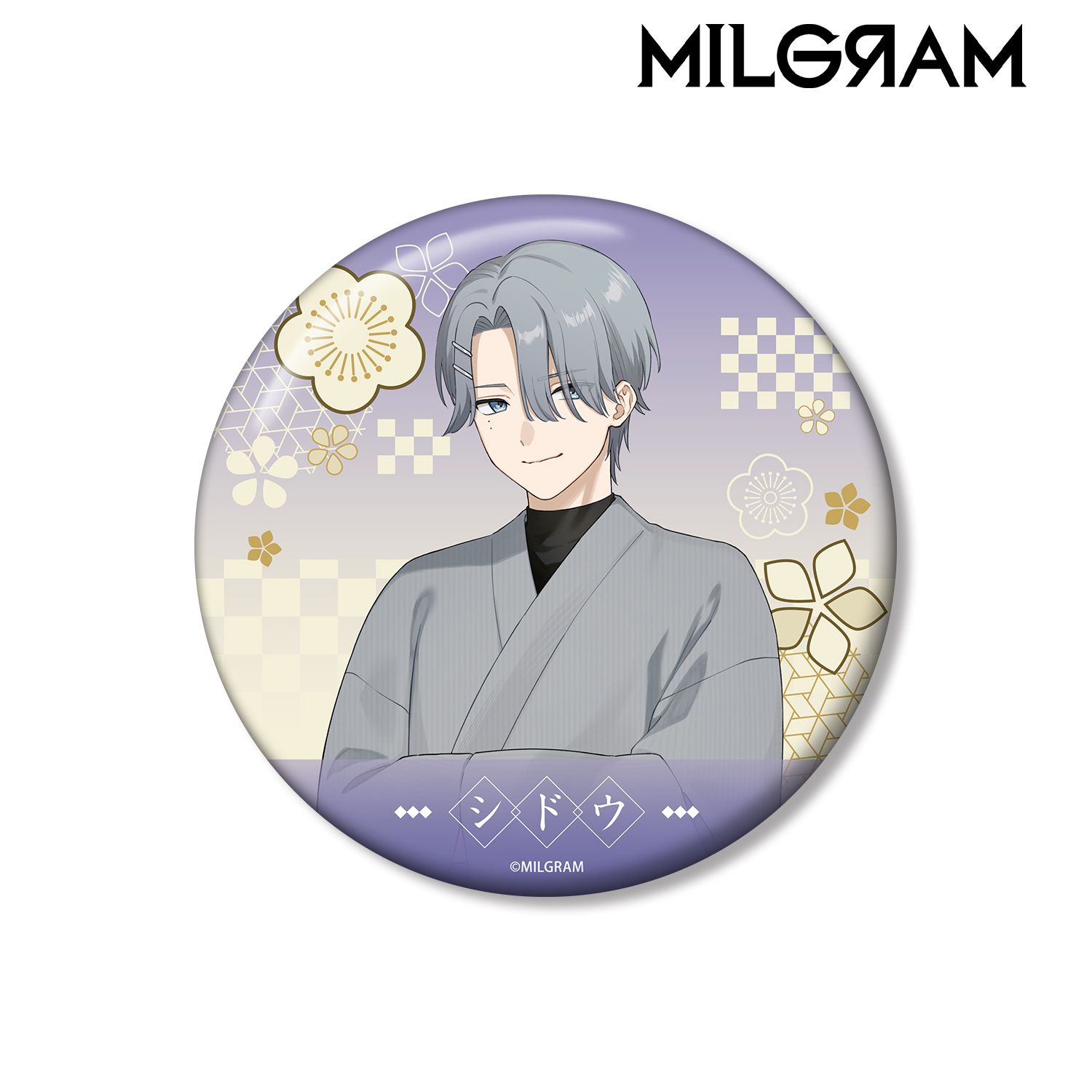 MILGRAM -ミルグラム- 描き下ろし シドウ レトロ和装ver. 100mm缶バッジ Image 2 | AniSmile