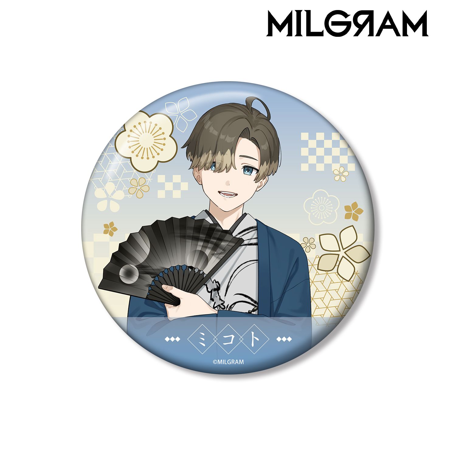 MILGRAM -ミルグラム- 描き下ろし ミコト レトロ和装ver. 100mm缶バッジ Image 2 | AniSmile