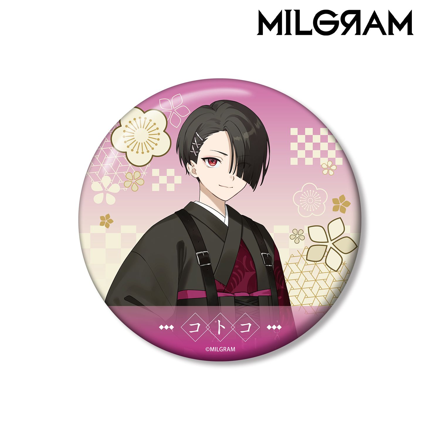 MILGRAM -ミルグラム- 描き下ろし コトコ レトロ和装ver. 100mm缶バッジ Image 2 | AniSmile