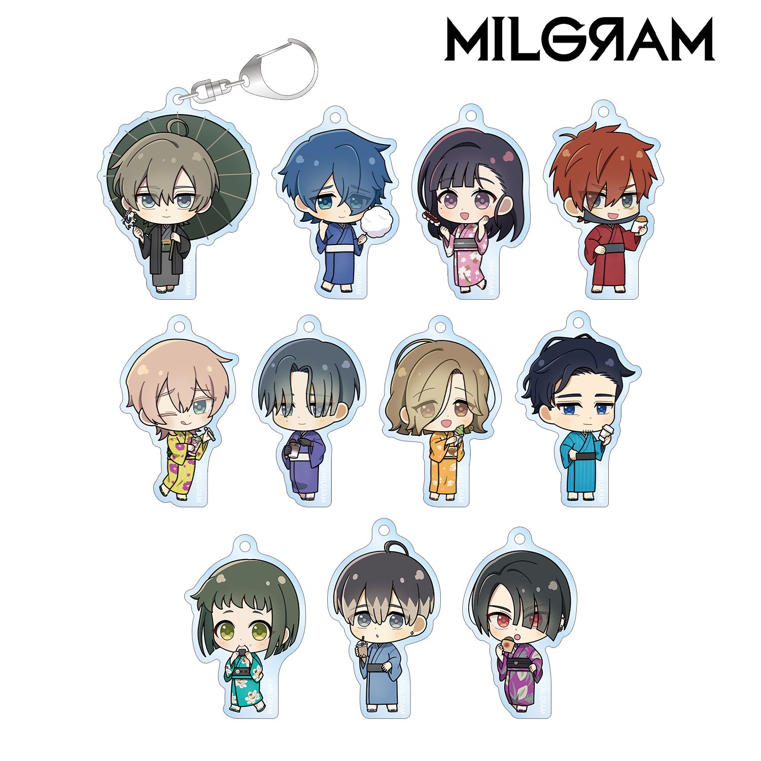 MILGRAM -ミルグラム- トレーディング ちびキャラ 着物食べ歩きver. アクリルキーホルダー(単位/単品) - AniSmile