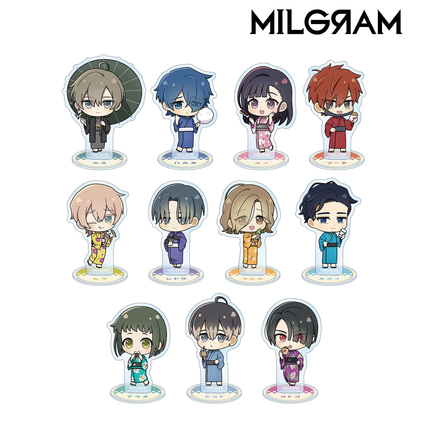 MILGRAM -ミルグラム- トレーディング ちびキャラ 着物食べ歩きver. アクリルスタンド(単位/単品) Image 3 | AniSmile