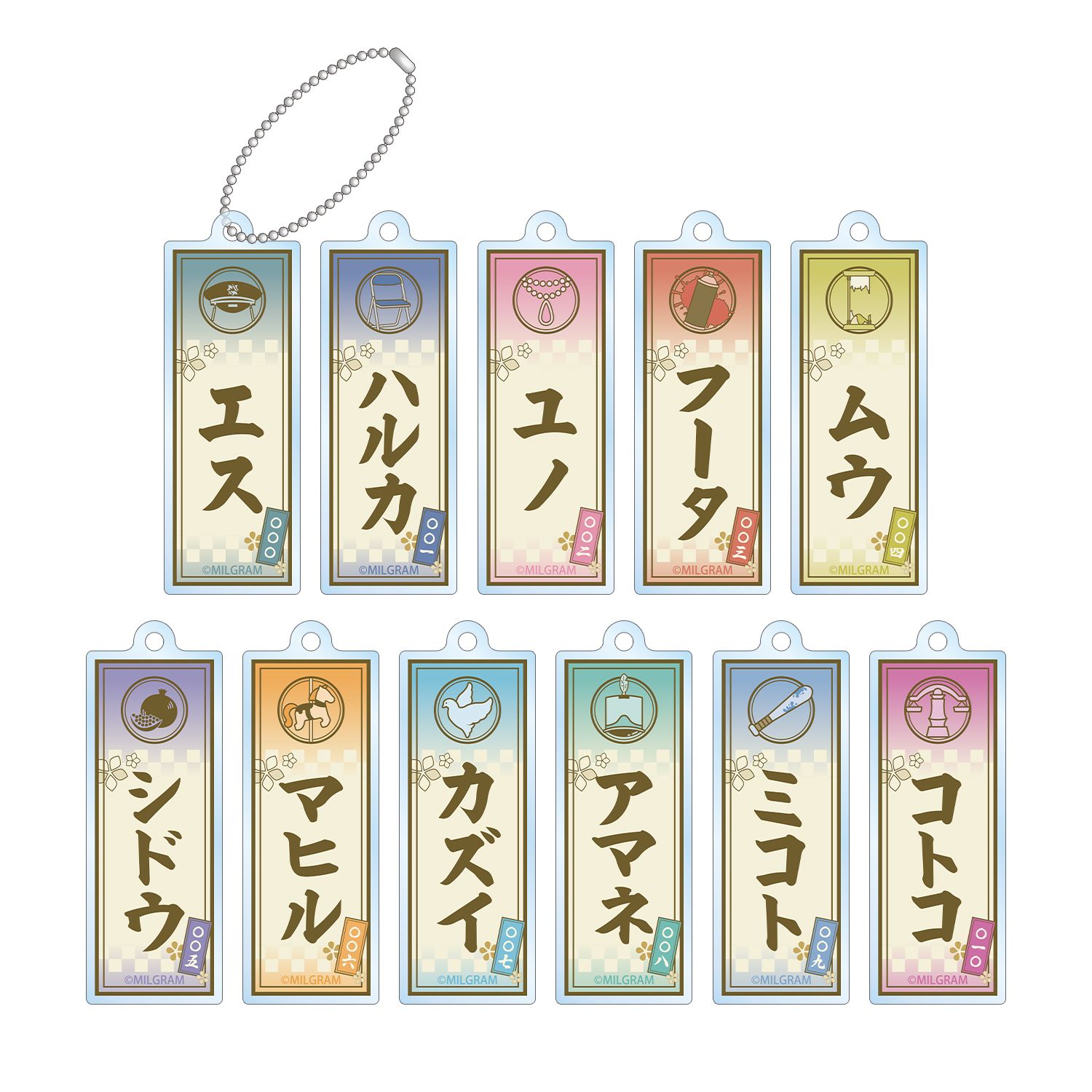 MILGRAM -ミルグラム- トレーディング千社札風モチーフアクリルキーホルダー(単位/単品) Image 3 | AniSmile