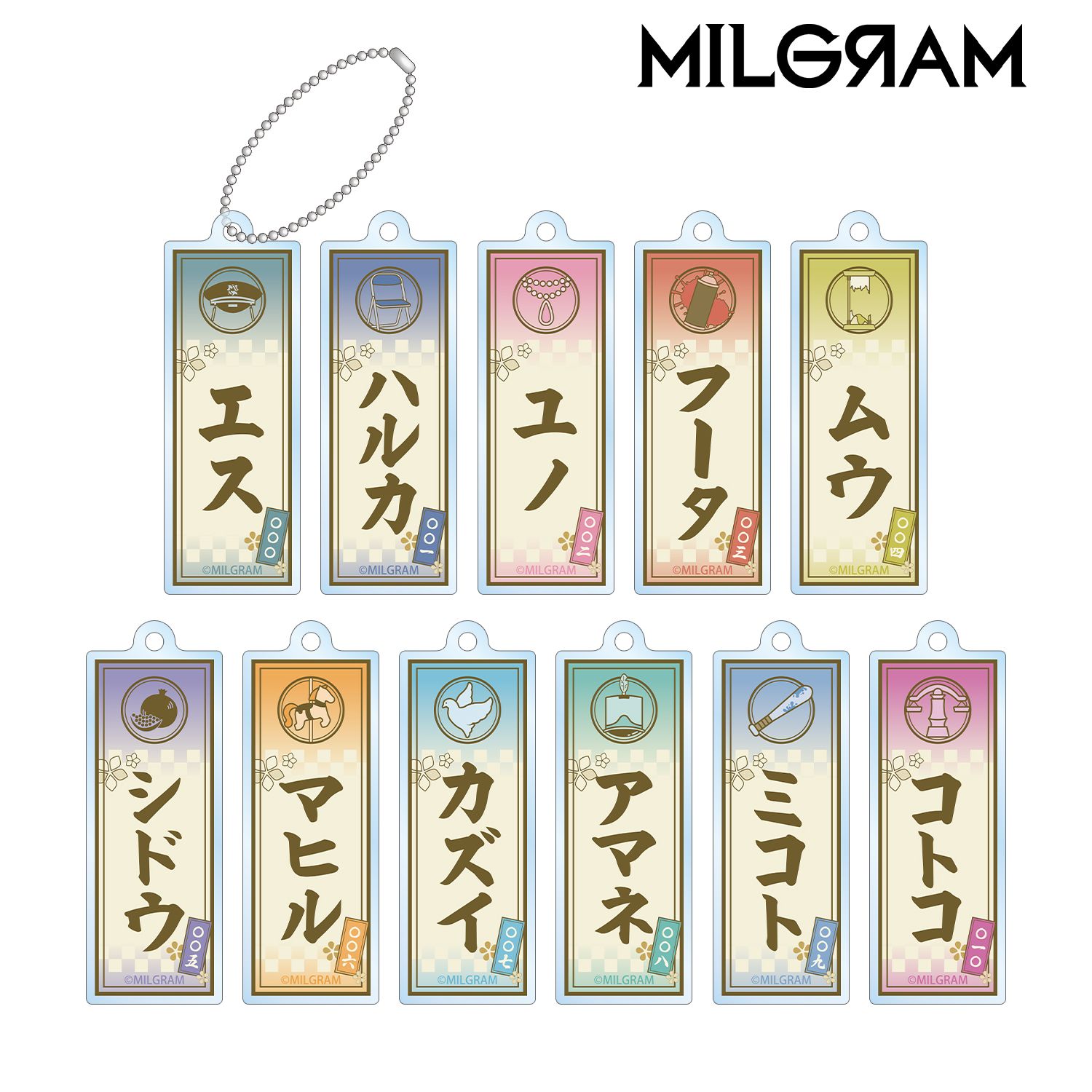 MILGRAM -ミルグラム- トレーディング千社札風モチーフアクリルキーホルダー(単位/単品) Image 2 | AniSmile
