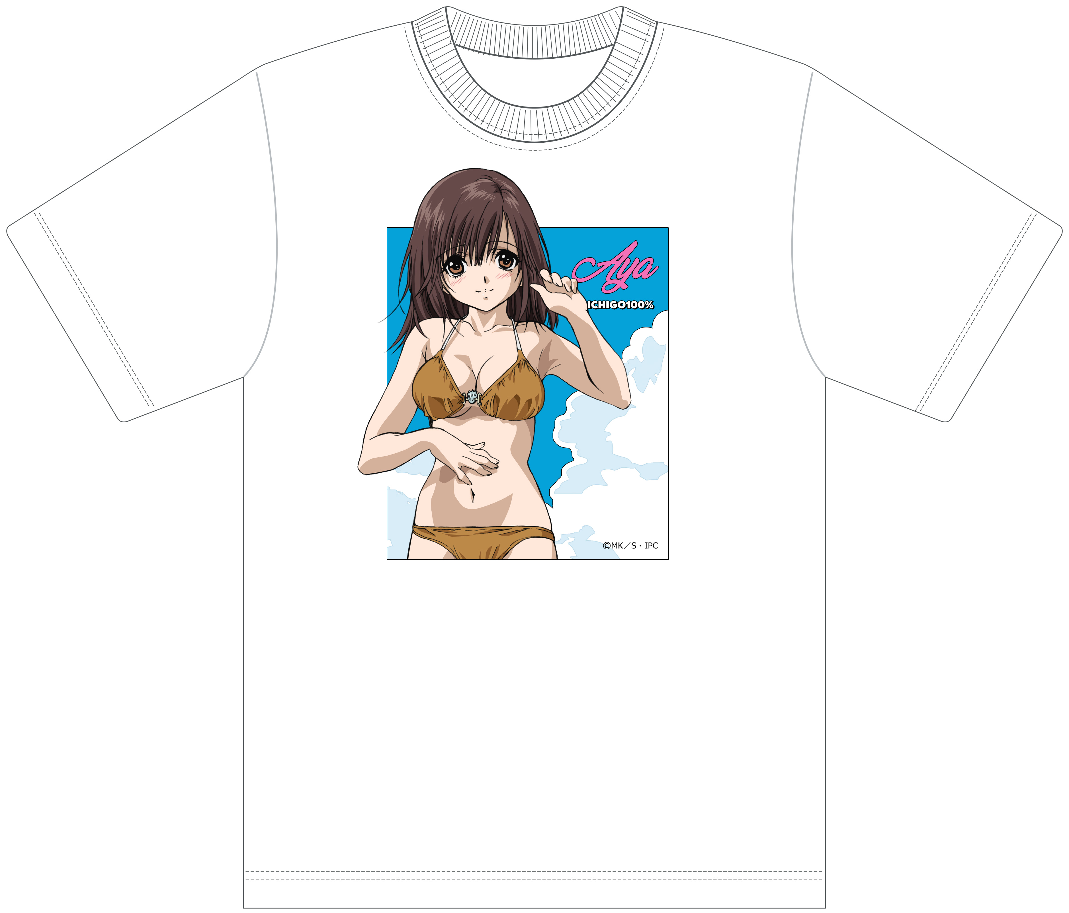 いちご100% Tシャツ 東城綾(水着) L - AniSmile