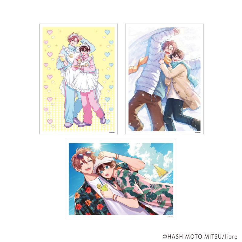 REPLICA GENGA 3枚セット「王子さまの抱きまくら」01/遊馬 翔&佐藤 真広(公式&描き下ろしイラスト) - AniSmile