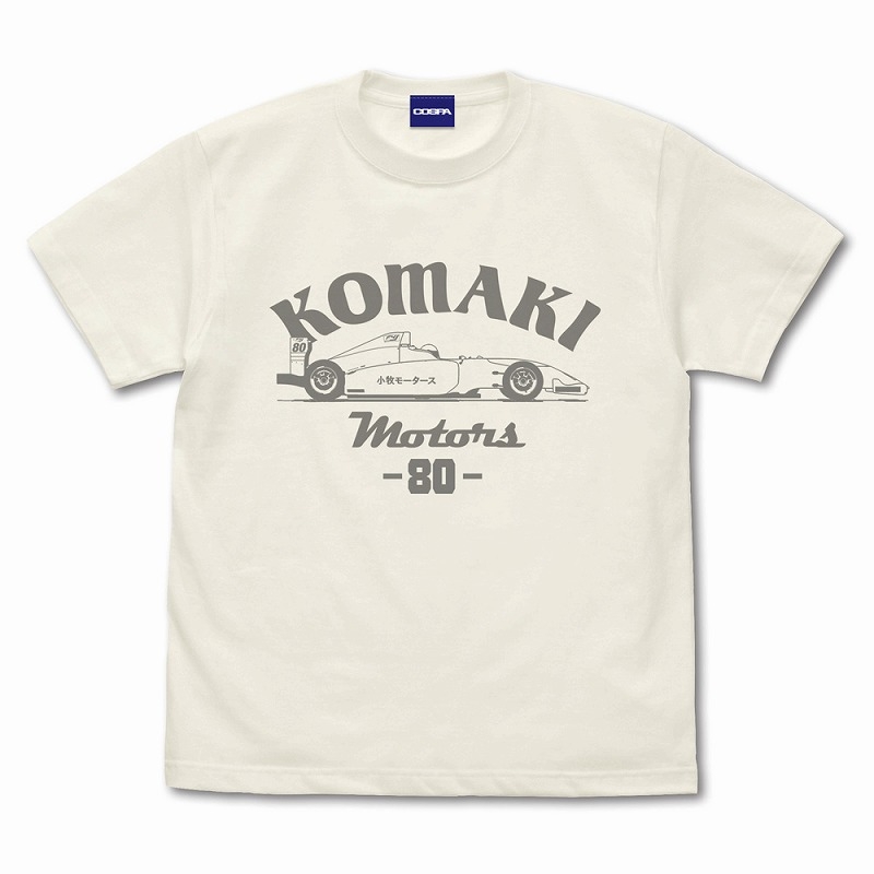 TVアニメ「オーバーテイク!」 小牧モータース F4マシン Tシャツ/VANILLA WHITE-XL - AniSmile