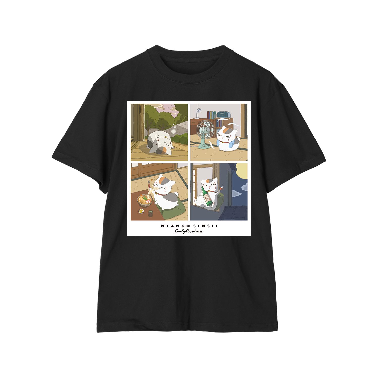 夏目友人帳 描き下ろし 16時から19時のニャンコ先生 ニャンコ先生の1日ver. Tシャツメンズ(サイズ/XXXL) - AniSmile