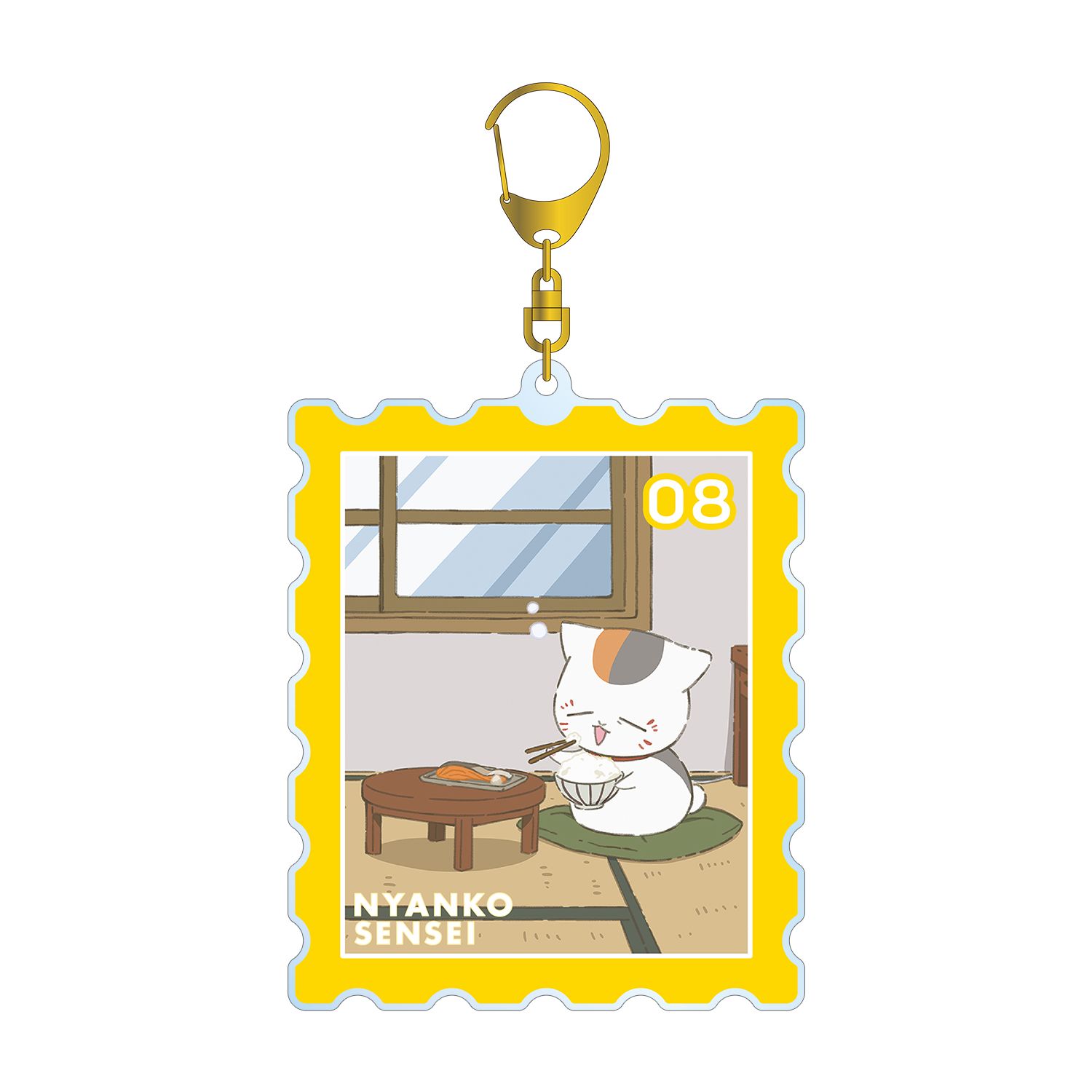 夏目友人帳 描き下ろしイラスト 8時のニャンコ先生 ニャンコ先生の1日ver. BIGアクリルキーホルダー - AniSmile