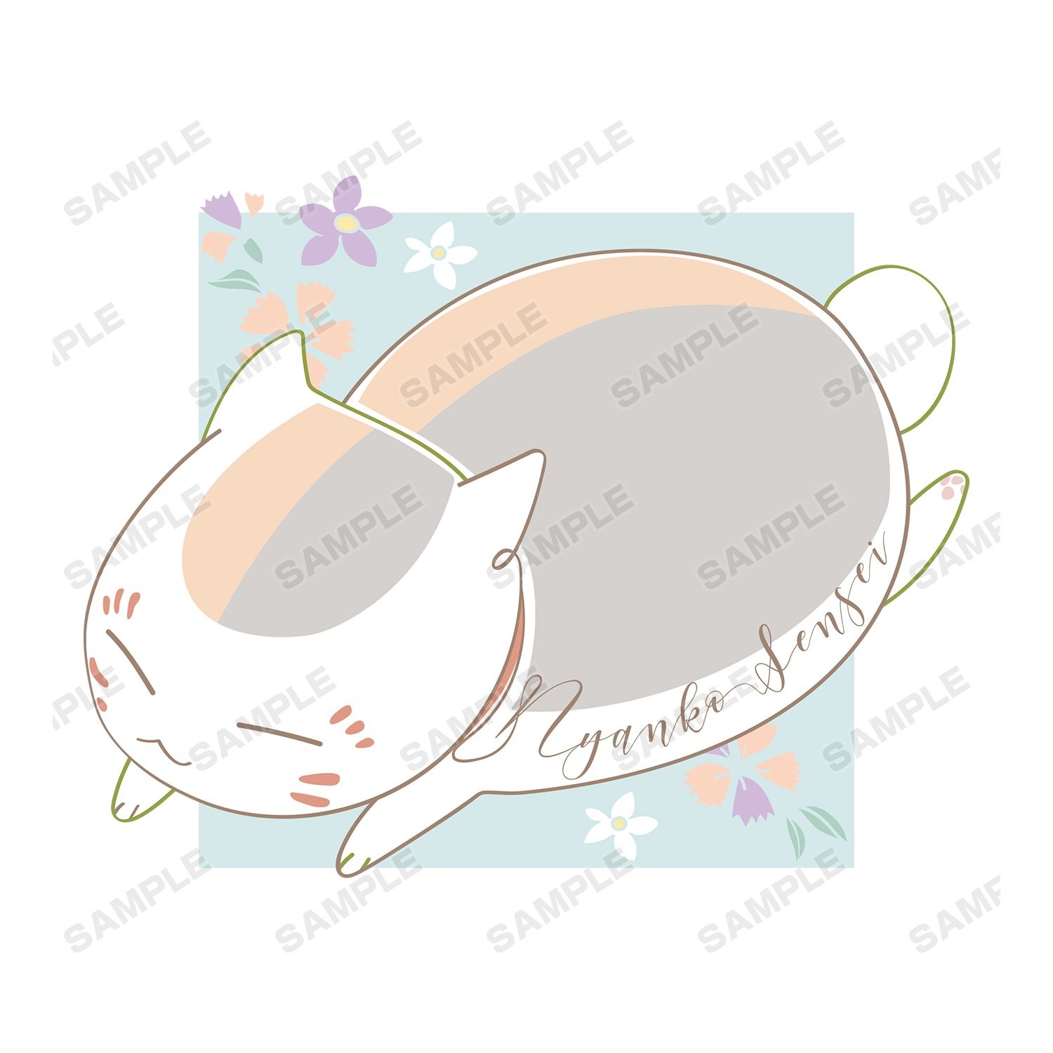 夏目友人帳 ニャンコ先生 lette-graph Tシャツ 緑メンズ(サイズ/XL) Image 3 | AniSmile