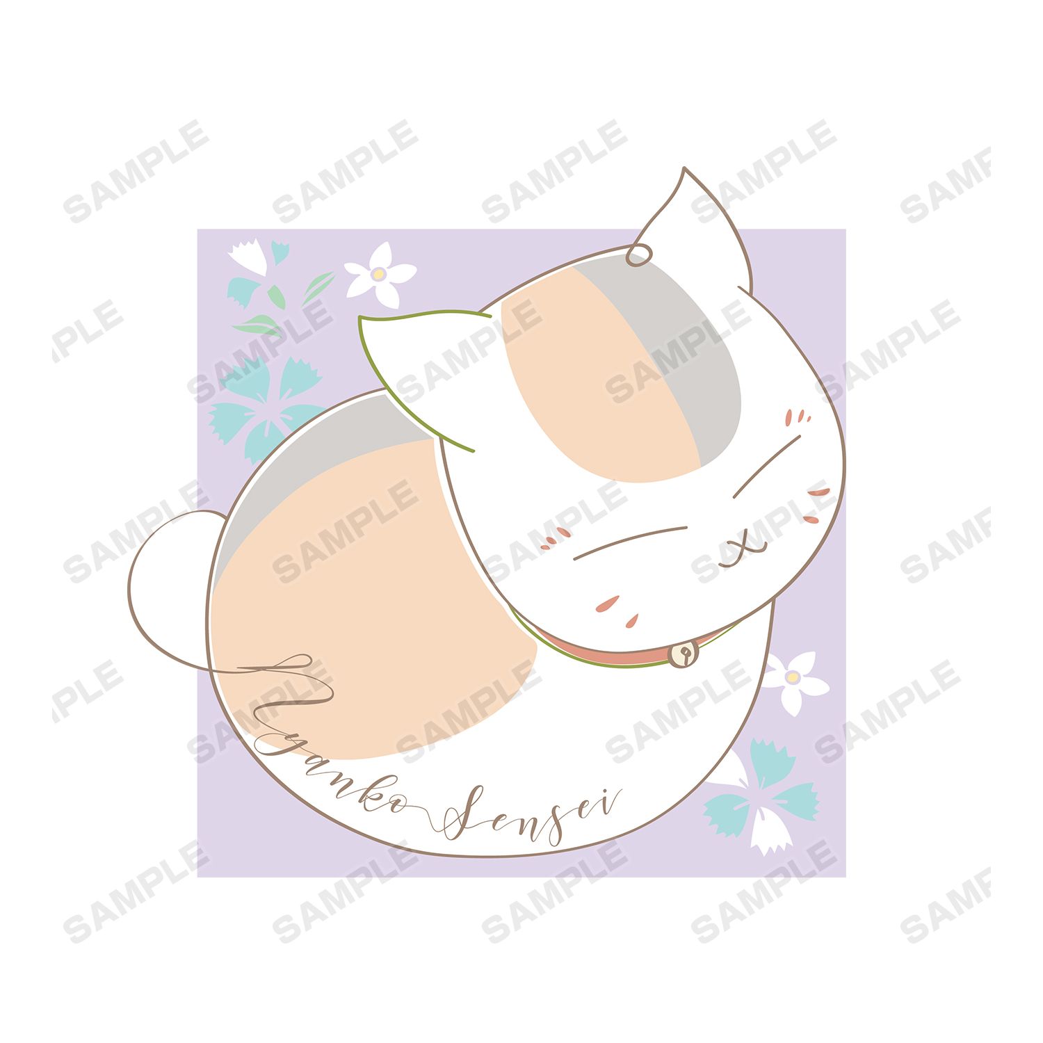 夏目友人帳 ニャンコ先生 lette-graph Tシャツ 菫レディース(サイズ/XXL) Image 3 | AniSmile