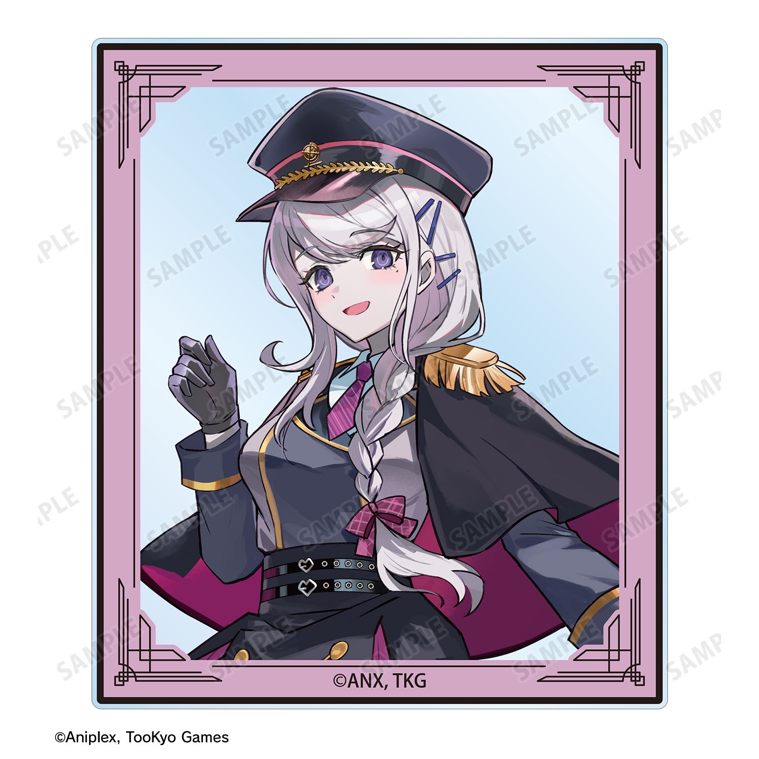 HUNDRED LINE -最終防衛学園- カラスBTKさんイラスト 霧藤希 ミリタリーver. アクリルカード2枚セット カラオケの鉄人 コラボ Image 3 | AniSmile
