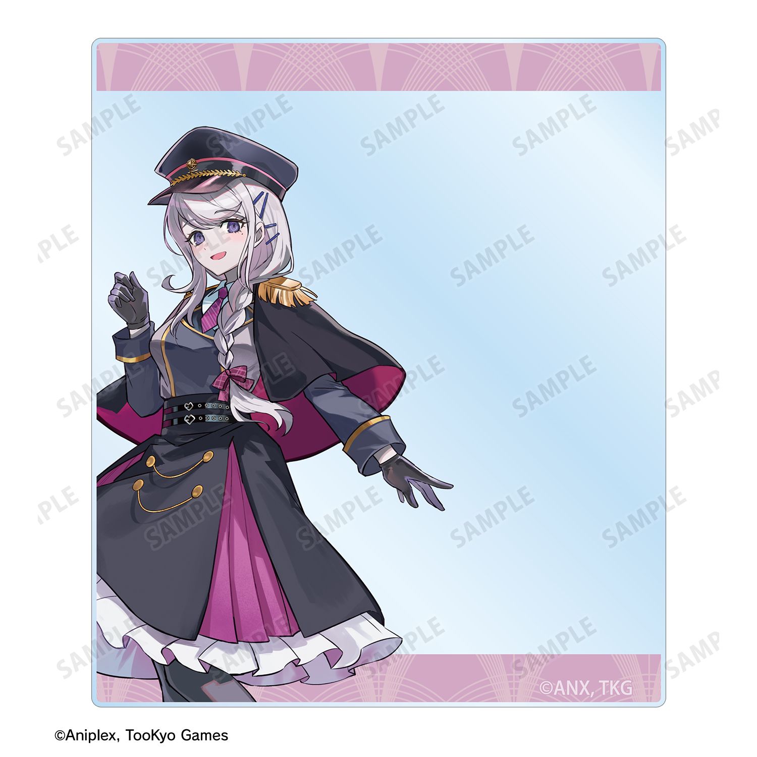 HUNDRED LINE -最終防衛学園- カラスBTKさんイラスト 霧藤希 ミリタリーver. アクリルカード2枚セット カラオケの鉄人 コラボ Image 4 | AniSmile