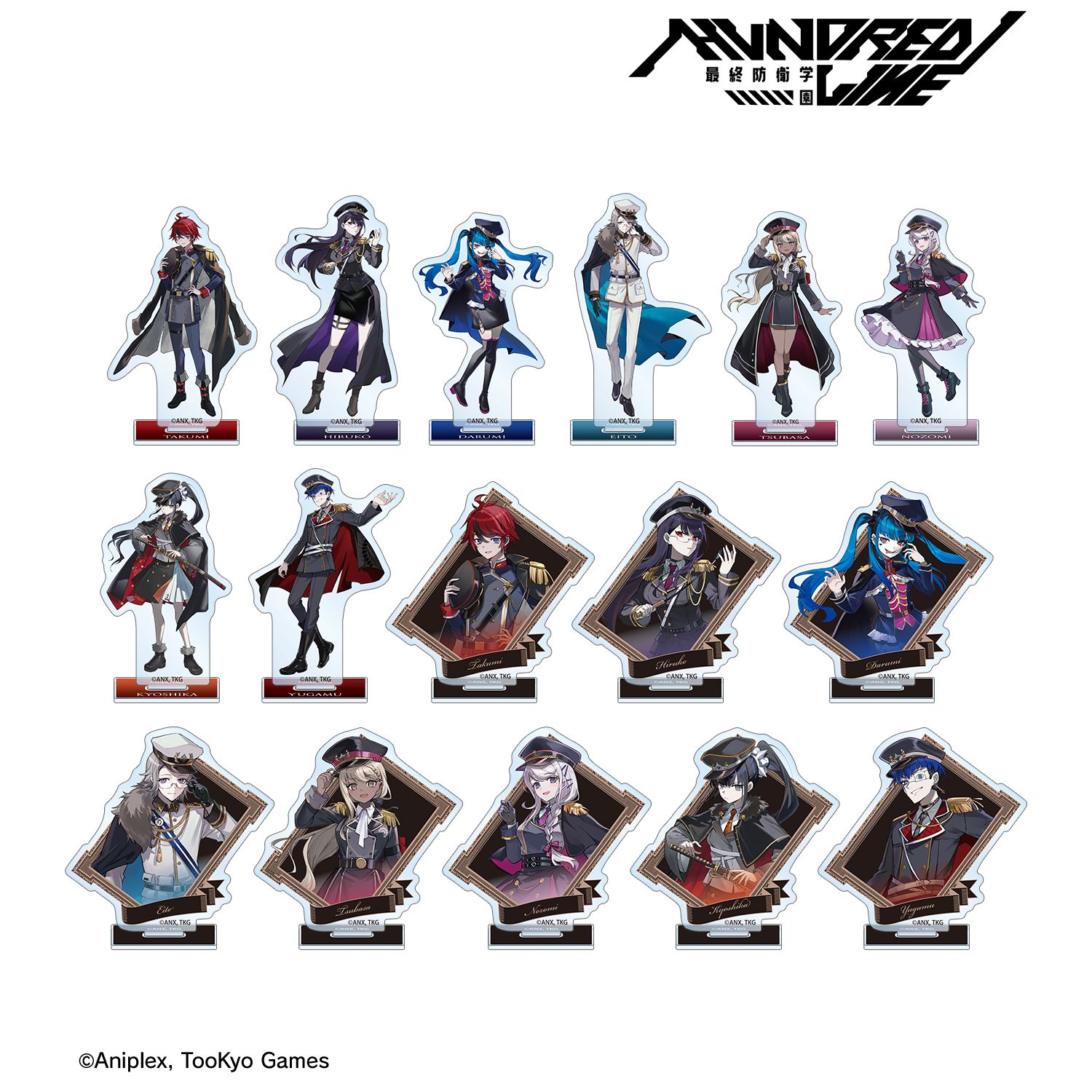 HUNDRED LINE -最終防衛学園- カラスBTKさんイラスト ミリタリーver. トレーディングアクリルスタンド カラオケの鉄人 コラボ(単位/単品) Image 2 | AniSmile
