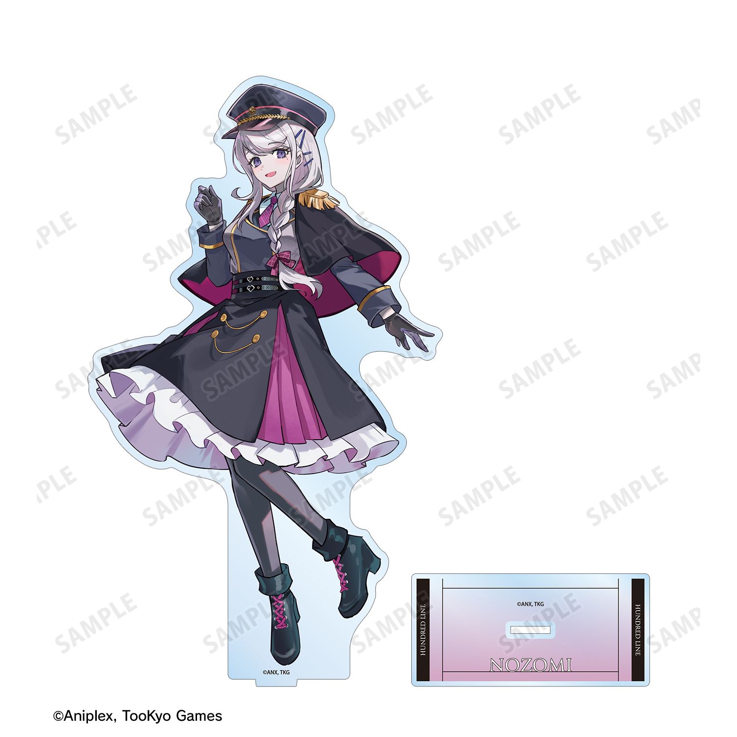 HUNDRED LINE -最終防衛学園- カラスBTKさんイラスト 霧藤希 ミリタリーver. 特大アクリルスタンド カラオケの鉄人 コラボ Image 3 | AniSmile