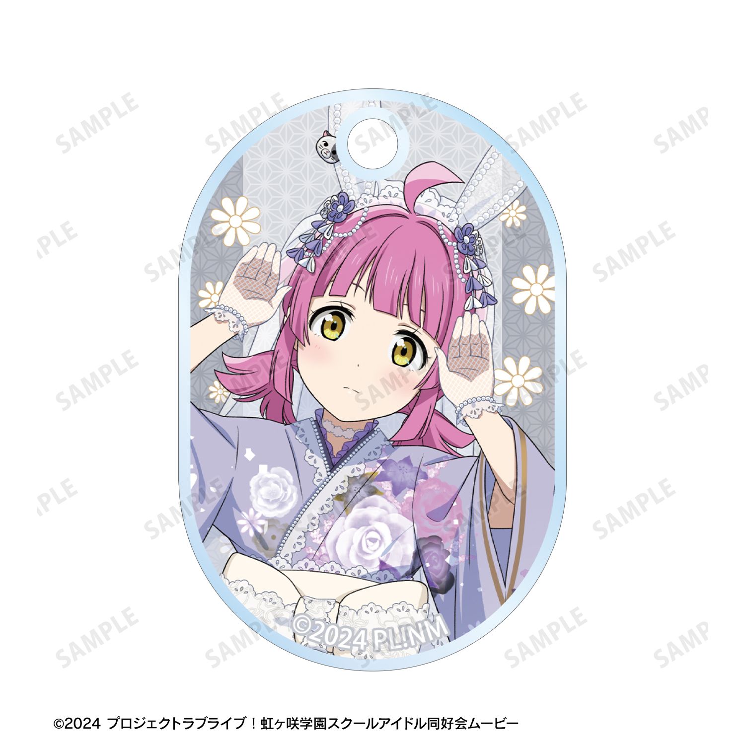 ラブライブ!虹ヶ咲学園スクールアイドル同好会 描き下ろし 天王寺璃奈 和バニーver. 2連ワイヤーアクリルキーホルダー Image 3 | AniSmile