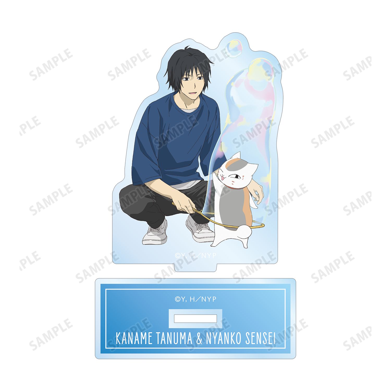 夏目友人帳 描き下ろしイラスト 田沼要&ニャンコ先生 シャボン玉ver. BIGアクリルスタンド 画像 3 | AniSmile