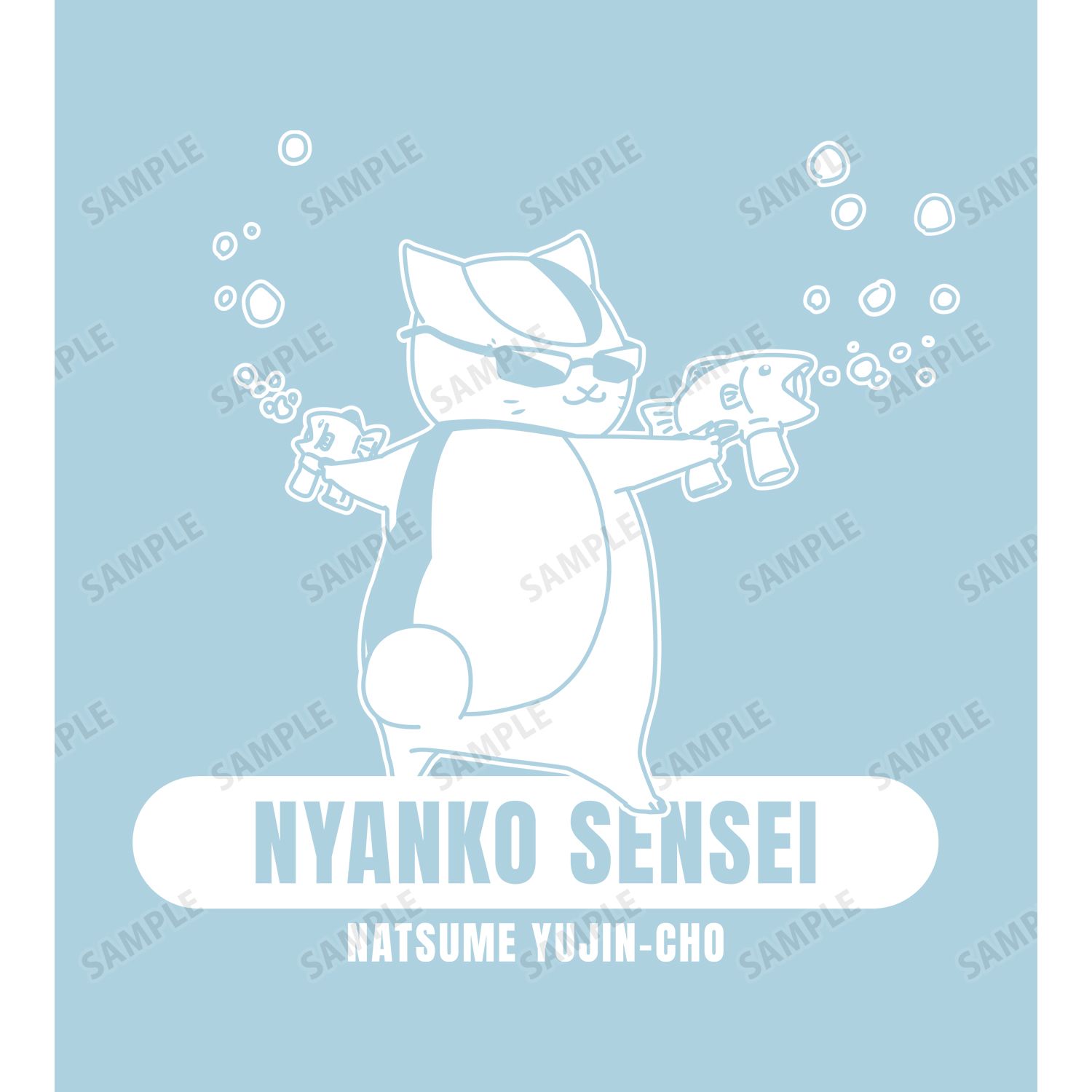 夏目友人帳 描き下ろしイラスト ニャンコ先生 シャボン玉ver. Tシャツメンズ(サイズ/M) 画像 3 | AniSmile