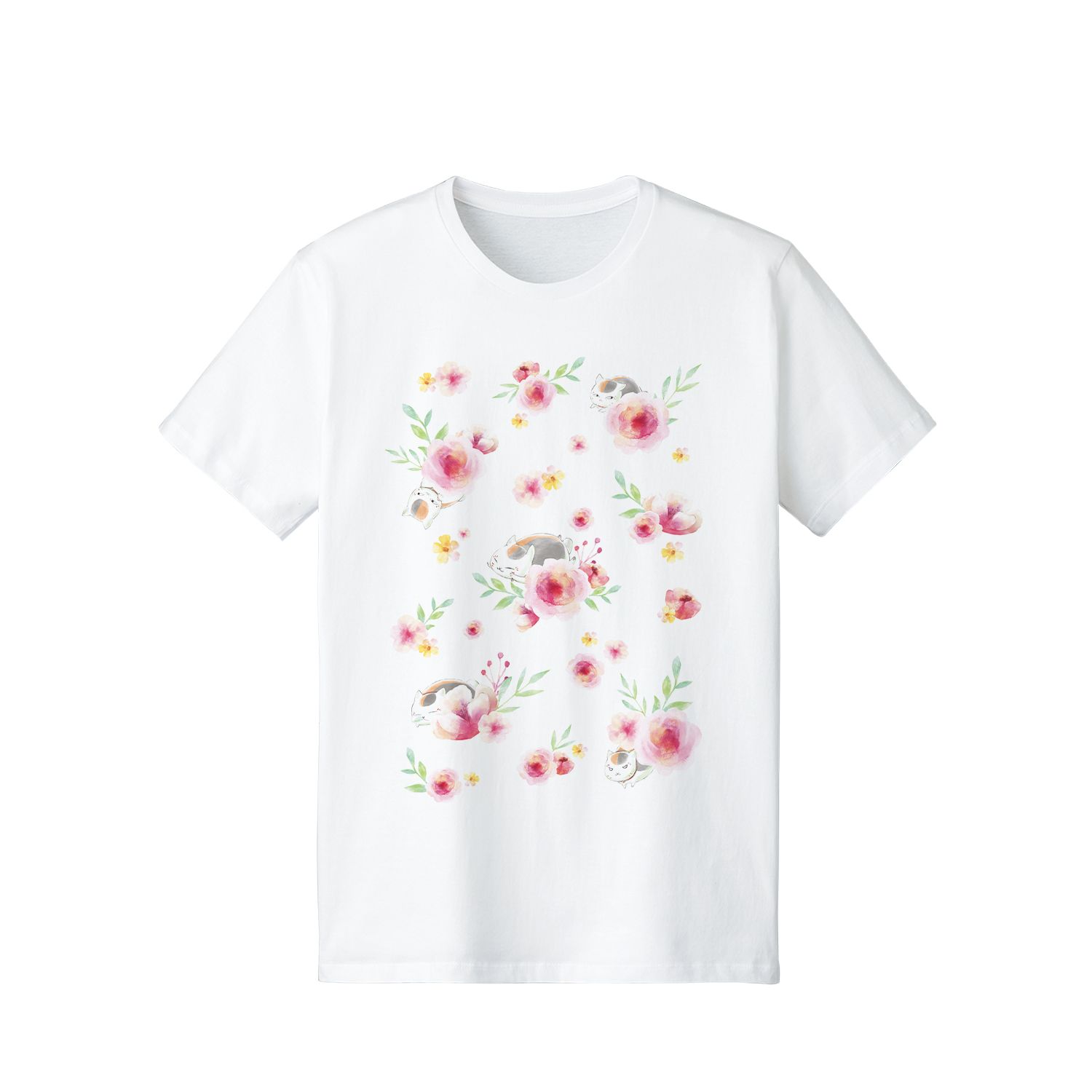 夏目友人帳 ニャンコ先生 Ani-Art Tシャツ シロメンズ(サイズ/XXXL) - AniSmile