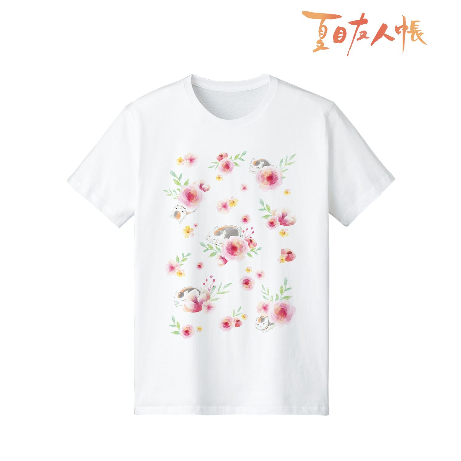 夏目友人帳 ニャンコ先生 Ani-Art Tシャツ シロレディース(サイズ/L) Image 2 | AniSmile