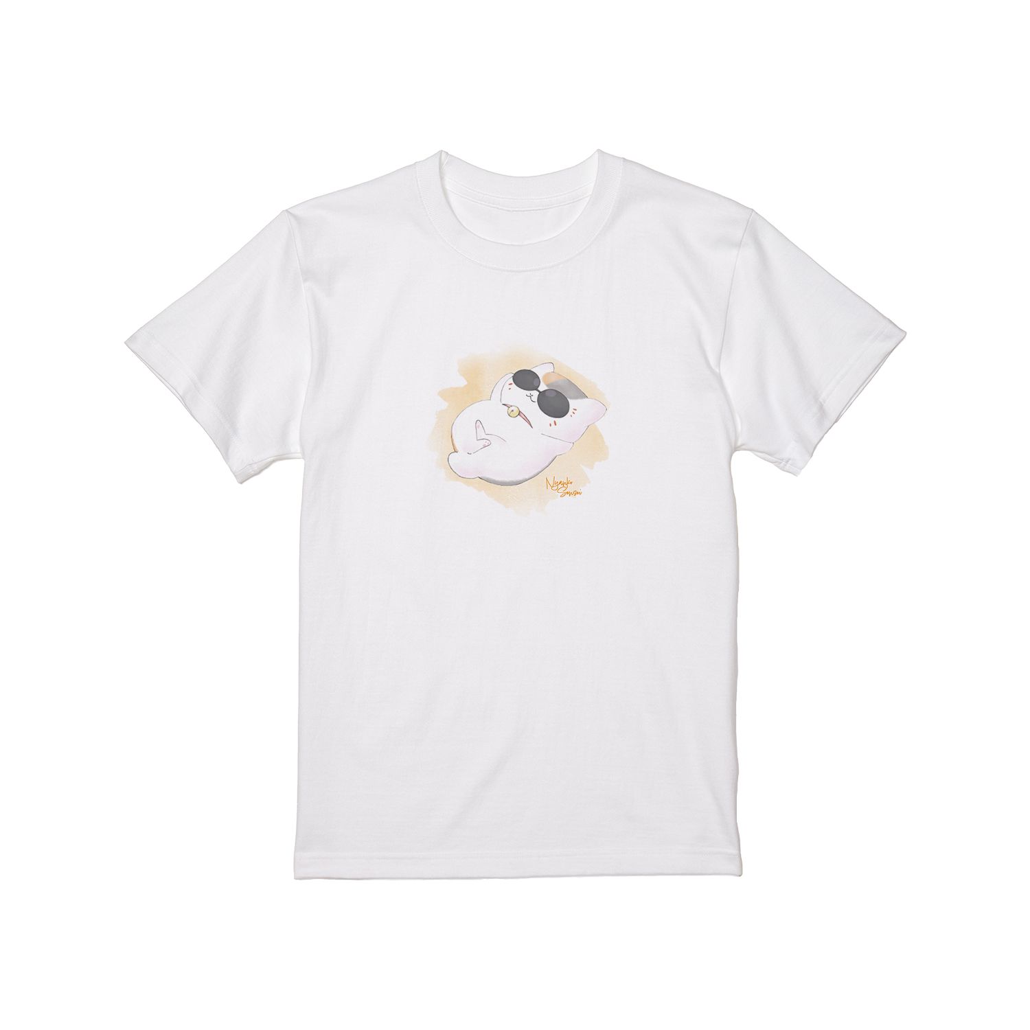 夏目友人帳 ニャンコ先生 デフォルメAni-Art Tシャツ ダイダイメンズ(サイズ/XXL) - AniSmile