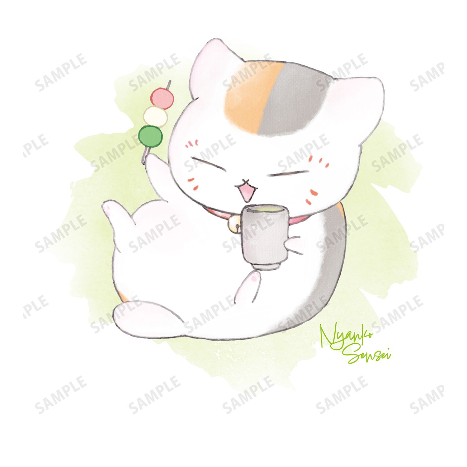 夏目友人帳 ニャンコ先生 デフォルメAni-Art Tシャツ キミドリメンズ(サイズ/L) 画像 3 | AniSmile
