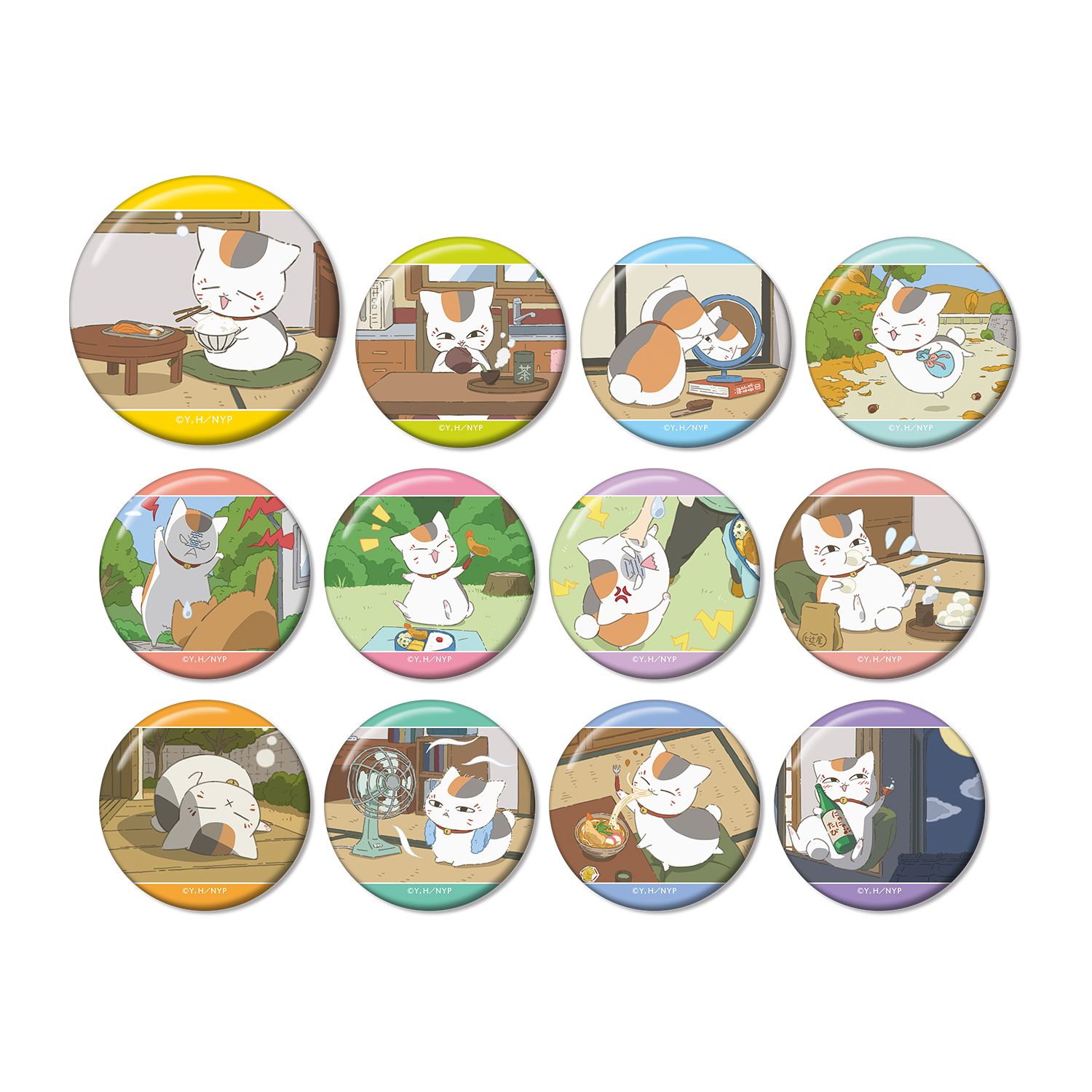 夏目友人帳 描き下ろしイラスト ニャンコ先生の1日ver. トレーディング缶バッジ(単位/単品) 画像 4 | AniSmile