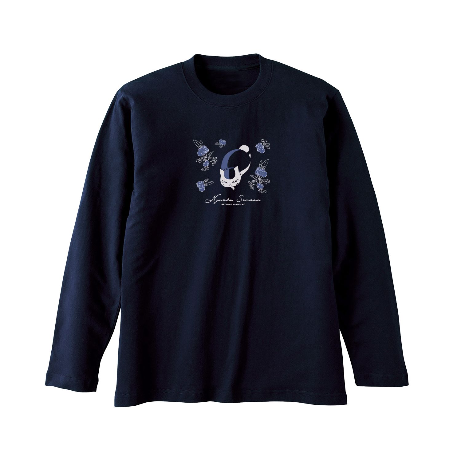 夏目友人帳 ニャンコ先生 ロングTシャツ ブルーベリーユニセックス(サイズ/L) - AniSmile