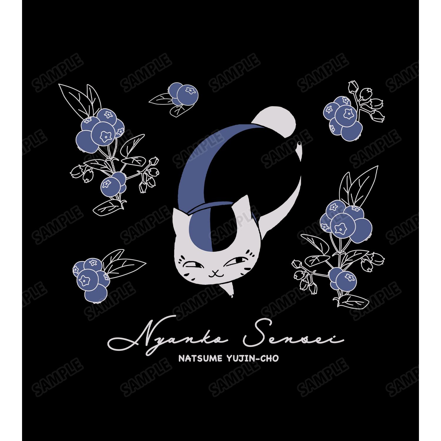 夏目友人帳 ニャンコ先生 ロングTシャツ ブルーベリーユニセックス(サイズ/XL) 画像 3 | AniSmile