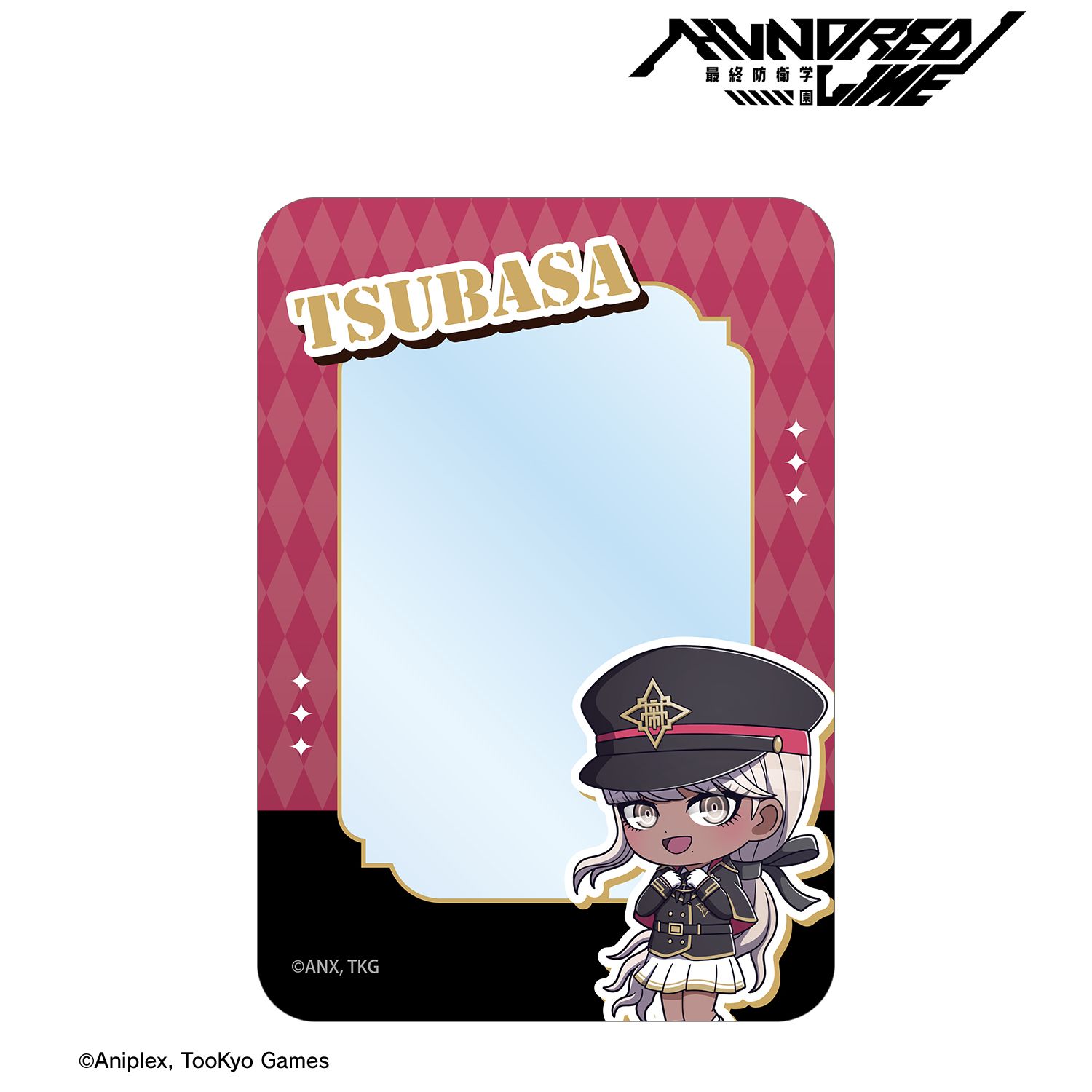 HUNDRED LINE -最終防衛学園- 川奈つばさ ミリタリーver. ちびキャラ B8硬質カードケース カラオケの鉄人 コラボ Image 2 | AniSmile