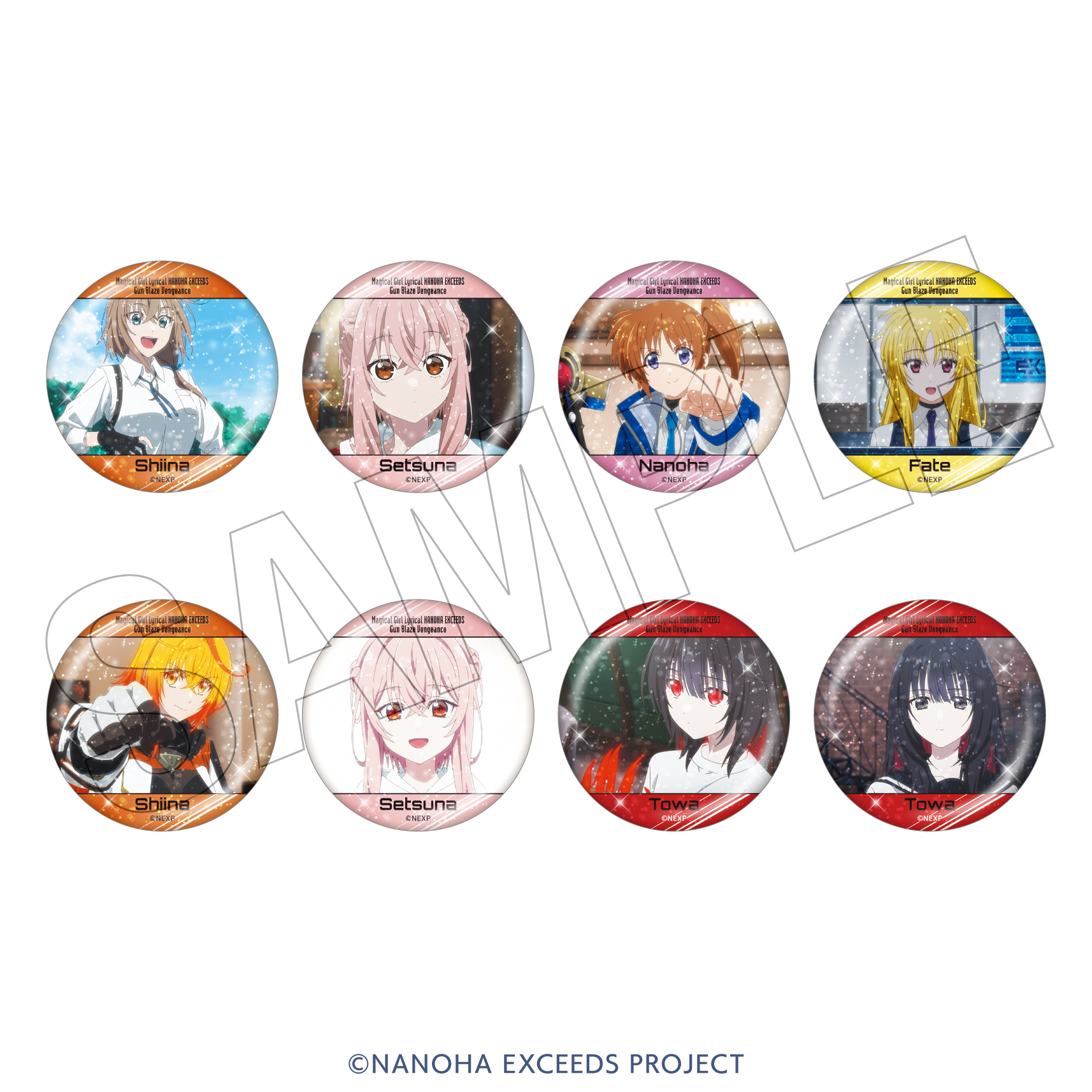 魔法少女リリカルなのは EXCEEDS Gun Blaze Vengeance トレーディングきらきら缶バッジ Image 2 | AniSmile