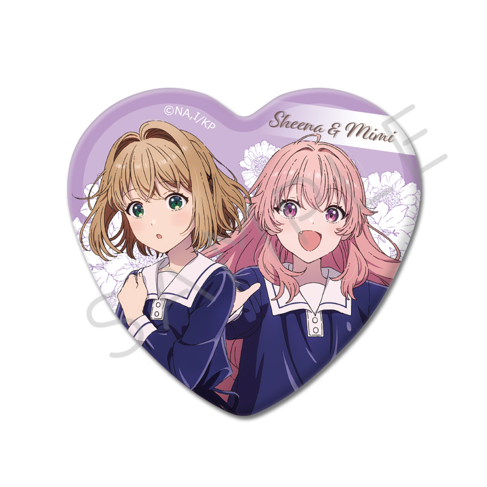 TVアニメ「きみが死ぬまで恋をしたい」 ハート型缶バッジ E(シーナ&ミミ) Image 2 | AniSmile