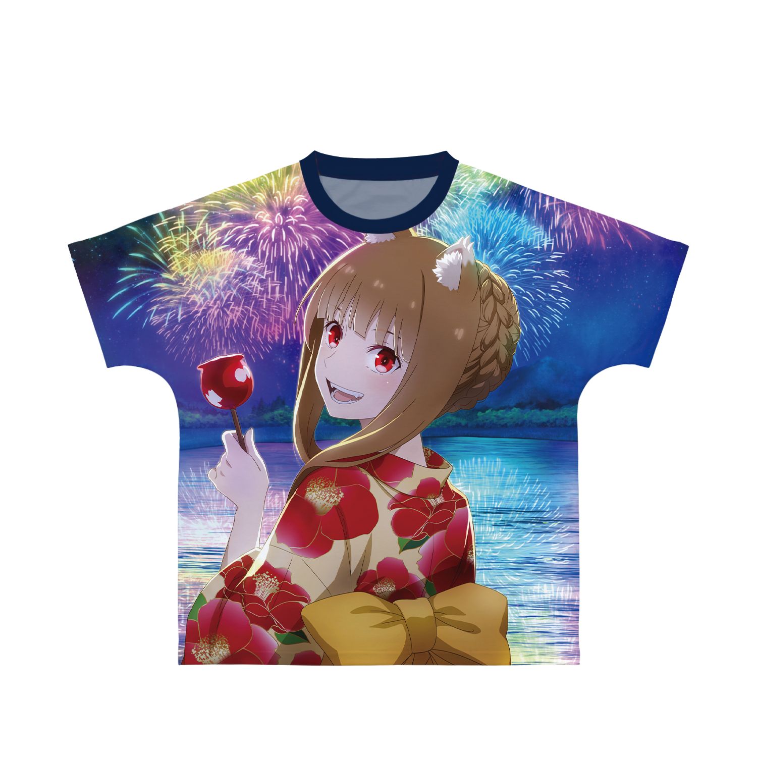 TVアニメ『狼と香辛料 MERCHANT MEETS THE WISE WOLF』 ホロ 「夏祭り」ビジュアル フルグラフィックTシャツユニセックス(サイズ/L) - 官方商品图片 | AniSmile