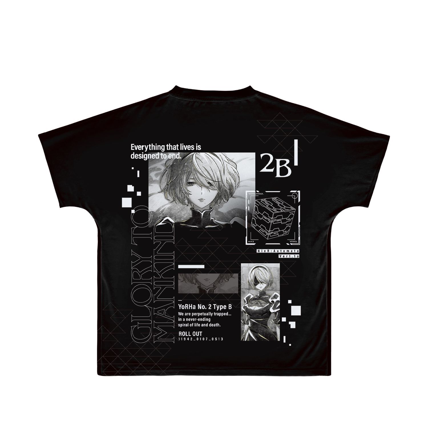 アニメ「NieR:Automata Ver1.1a」 2B Ani-Art BLACK LABEL フルグラフィックTシャツユニセックス(サイズ/S) Image 3 | AniSmile