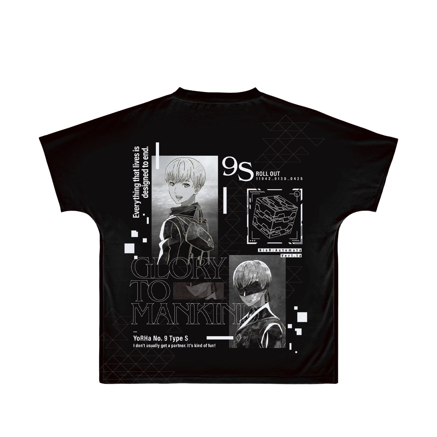 アニメ「NieR:Automata Ver1.1a」 9S Ani-Art BLACK LABEL フルグラフィックTシャツユニセックス(サイズ/L) Image 3 | AniSmile