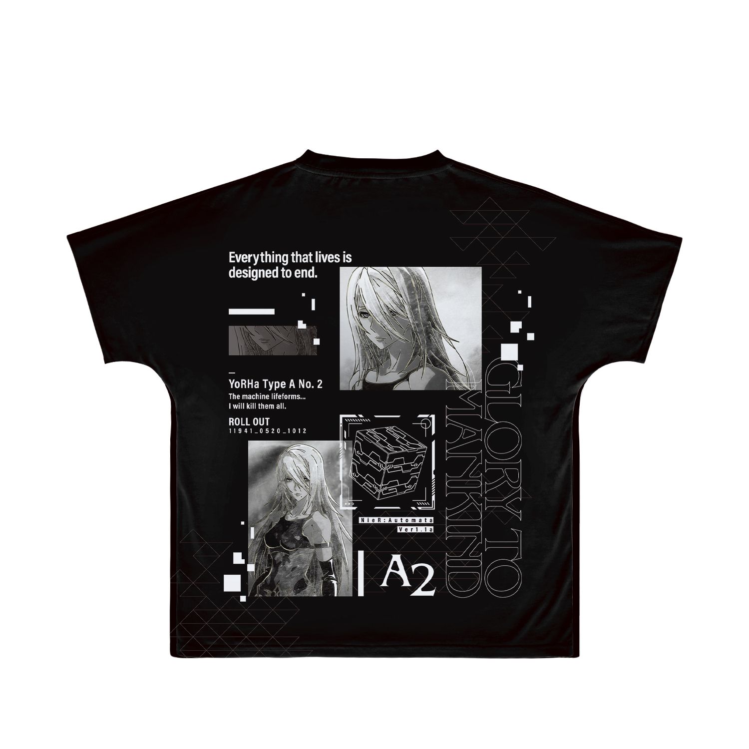 アニメ「NieR:Automata Ver1.1a」 A2 Ani-Art BLACK LABEL フルグラフィックTシャツユニセックス(サイズ/S) Image 3 | AniSmile