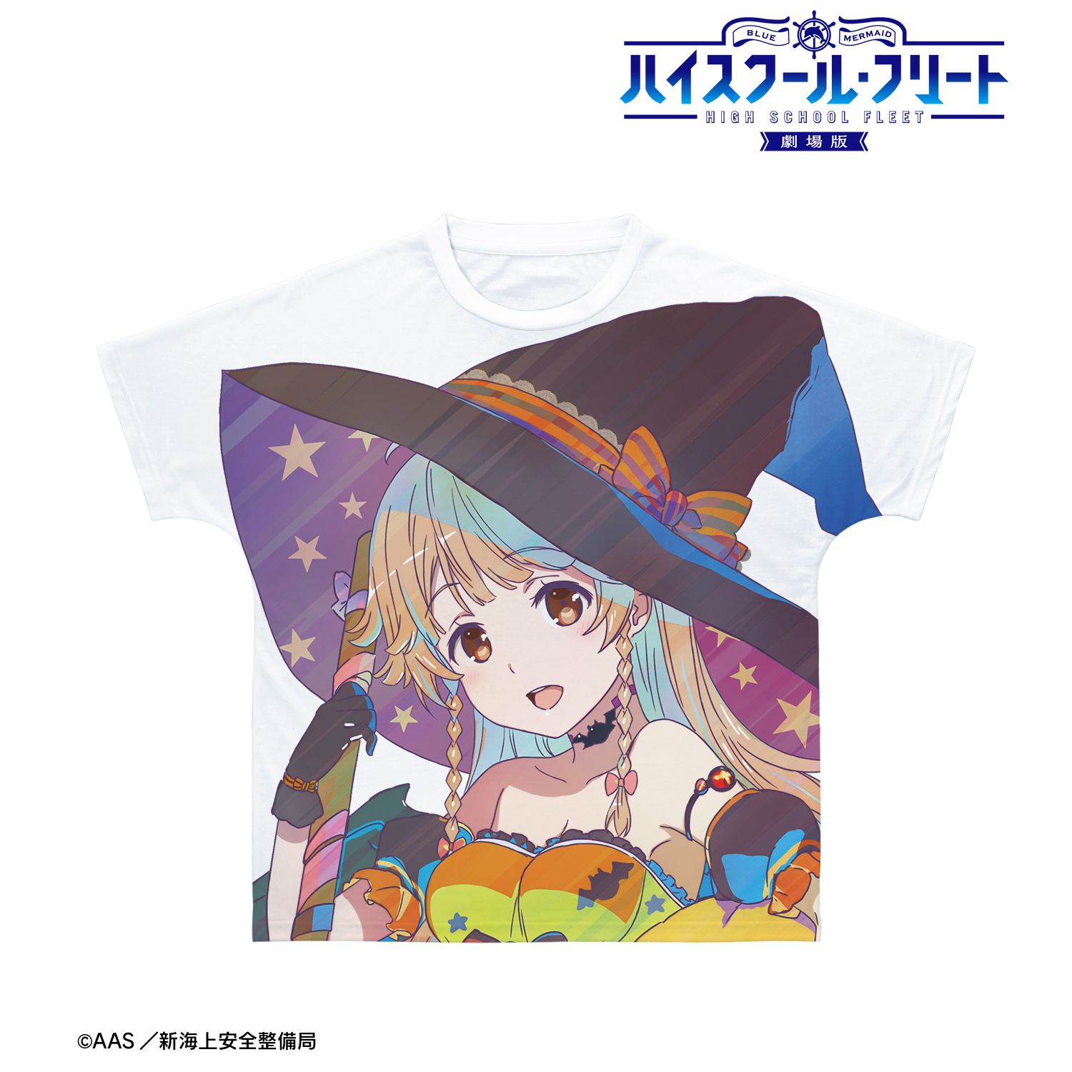 劇場版 ハイスクール・フリート 描き下ろし 納沙 幸子 ハロウィンver. Ani-Art clear label 第2弾 フルグラフィックTシャツユニセックス(サイズ/S) Image 3 | AniSmile