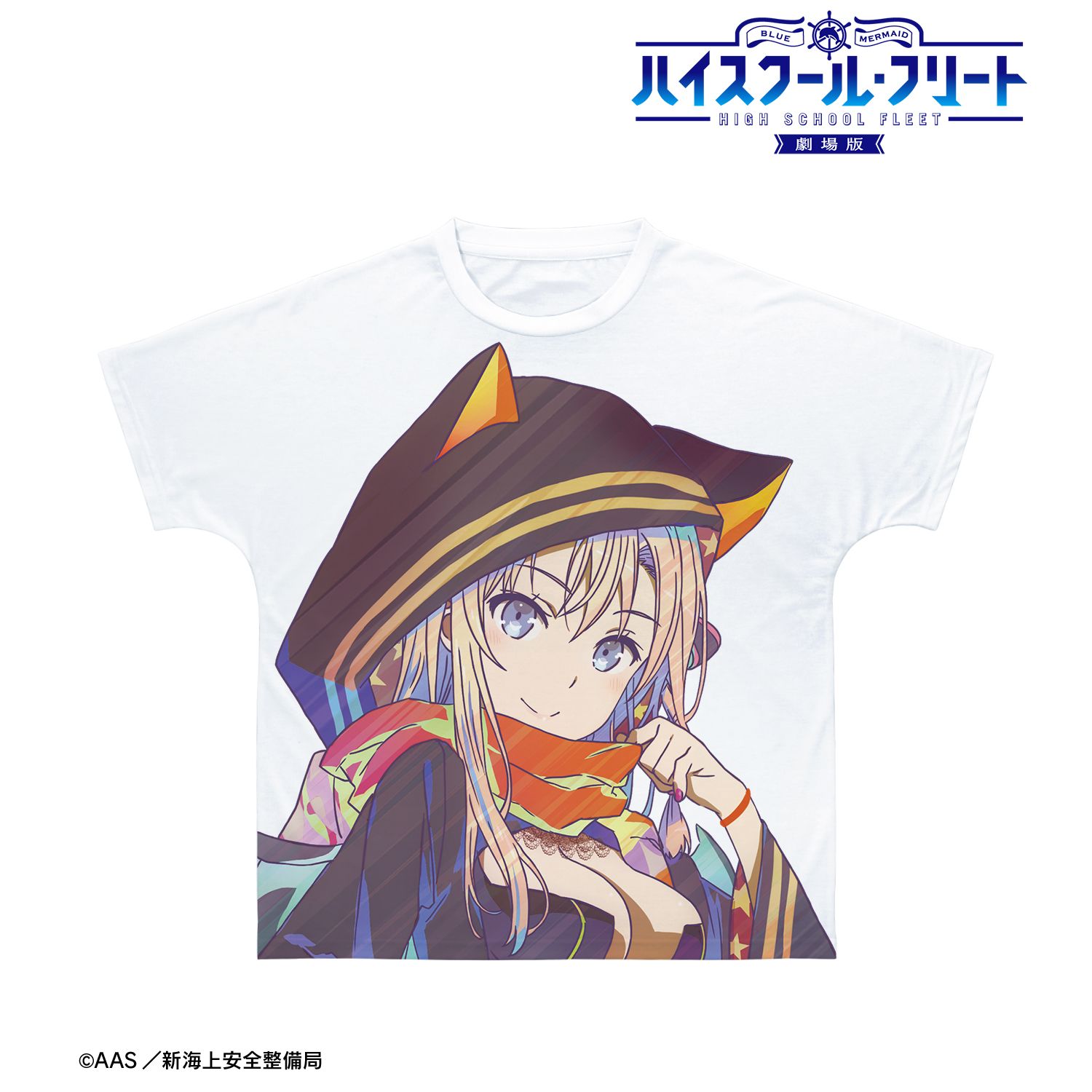劇場版 ハイスクール・フリート 描き下ろし ヴィルヘルミーナ ハロウィンver. Ani-Art clear label 第2弾 フルグラフィックTシャツユニセックス(サイズ/XL) Image 3 | AniSmile