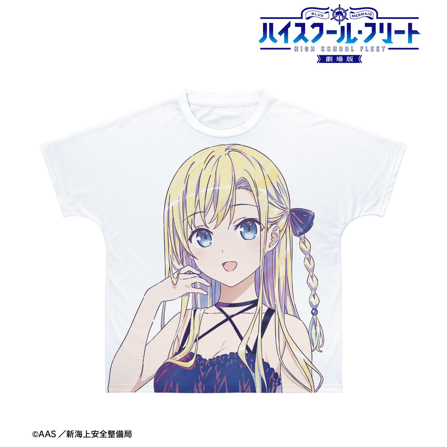 劇場版 ハイスクール・フリート 描き下ろし ヴィルヘルミーナ パーティードレスver. Ani-Art clear label 第2弾 フルグラフィックTシャツユニセックス(サイズ/L) Image 3 | AniSmile