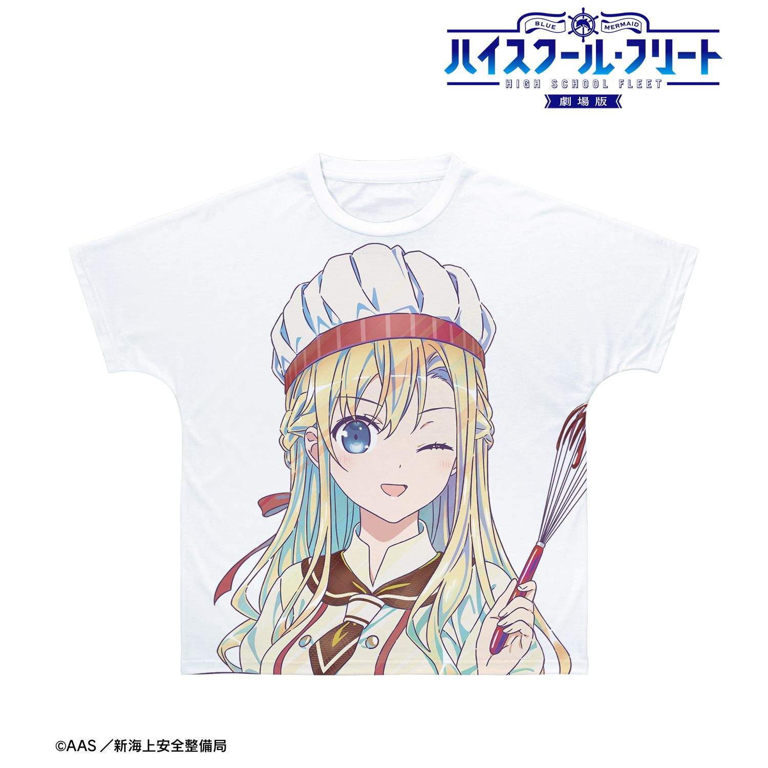劇場版 ハイスクール・フリート 描き下ろし ヴィルヘルミーナバレンタインver. Ani-Art clear label 第2弾 フルグラフィックTシャツユニセックス(サイズ/S) Image 2 | AniSmile