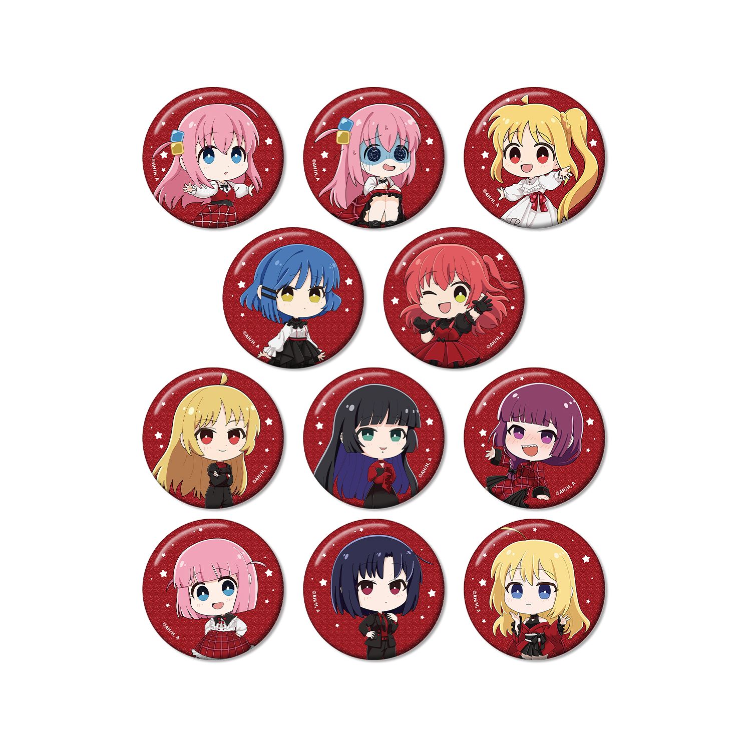 アニメ「ぼっち・ざ・ろっく!」 トレーディング ちびキャラ 赤いドレスver. グリッター缶バッジ(単位/単品) - AniSmile