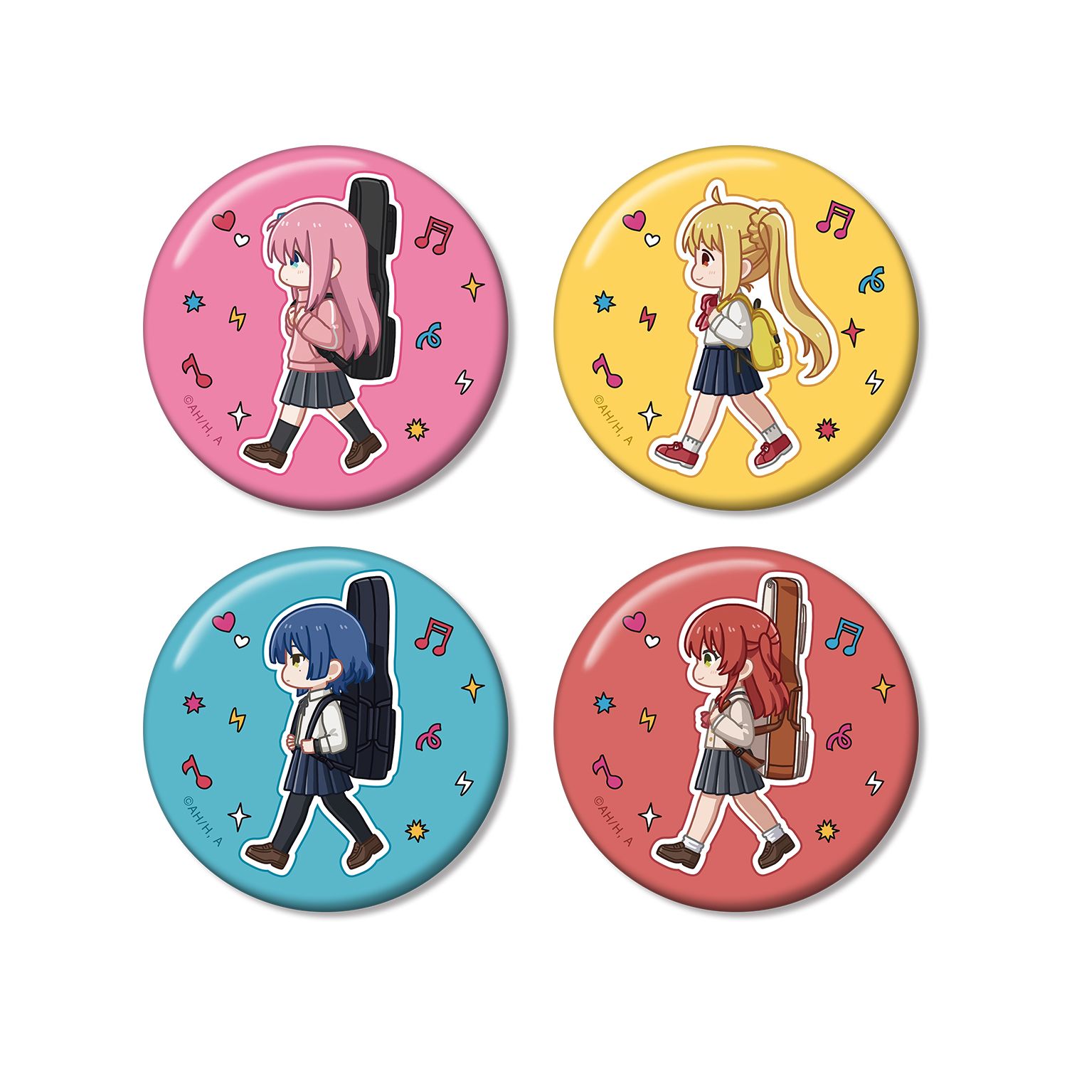 アニメ「ぼっち・ざ・ろっく!」 ちびとこ 缶バッジ4個セット - AniSmile