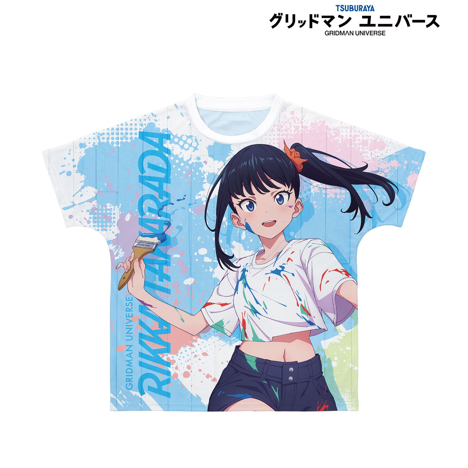 グリッドマン ユニバース 描き下ろし 宝多六花 ペインタースタイルver. フルグラフィックTシャツユニセックス(サイズ/L) Image 3 | AniSmile