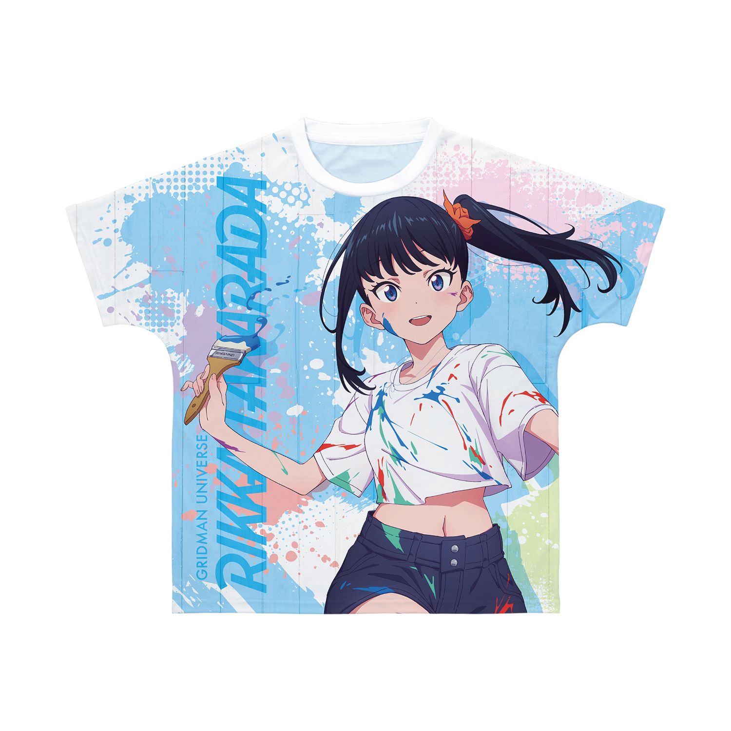 グリッドマン ユニバース 描き下ろし 宝多六花 ペインタースタイルver. フルグラフィックTシャツユニセックス(サイズ/XXXL) - AniSmile