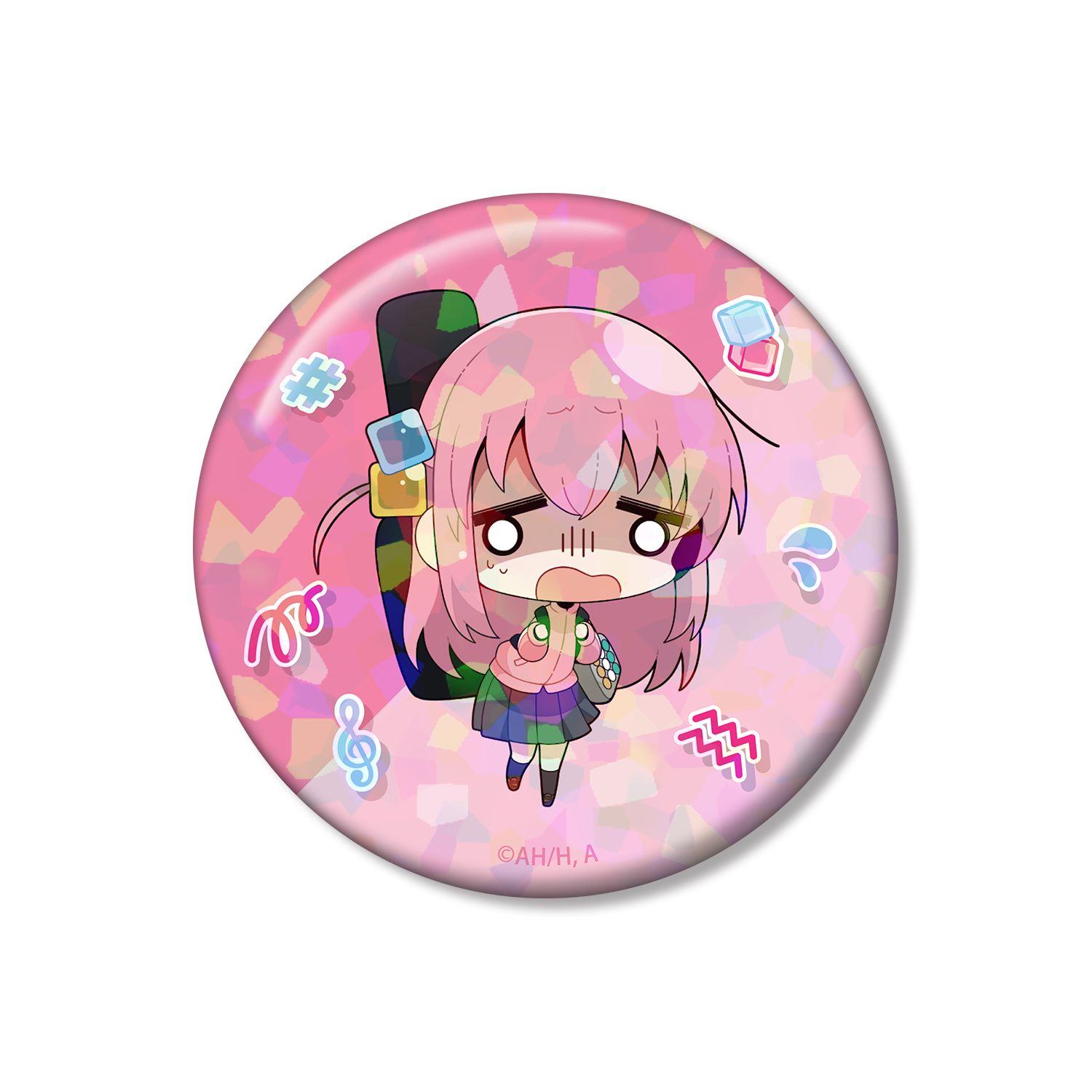 アニメ「ぼっち・ざ・ろっく!」 むーらんさんイラスト 後藤ひとり 制服ver. 75mmホログラム缶バッジ 图片 3 | AniSmile