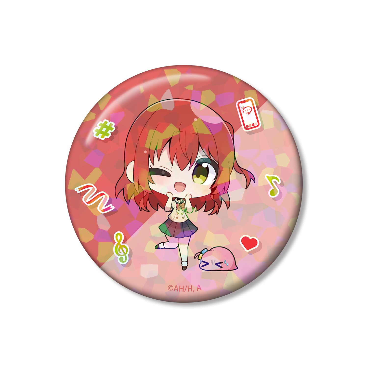 アニメ「ぼっち・ざ・ろっく!」 むーらんさんイラスト 喜多郁代 制服ver. 75mmホログラム缶バッジ 图片 3 | AniSmile