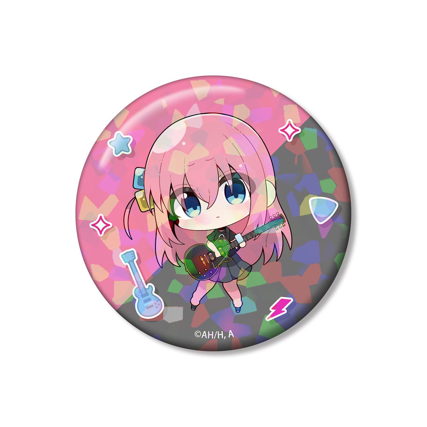 アニメ「ぼっち・ざ・ろっく!」 むーらんさんイラスト 後藤ひとり ライブ衣装ver. 75mmホログラム缶バッジ 图片 3 | AniSmile