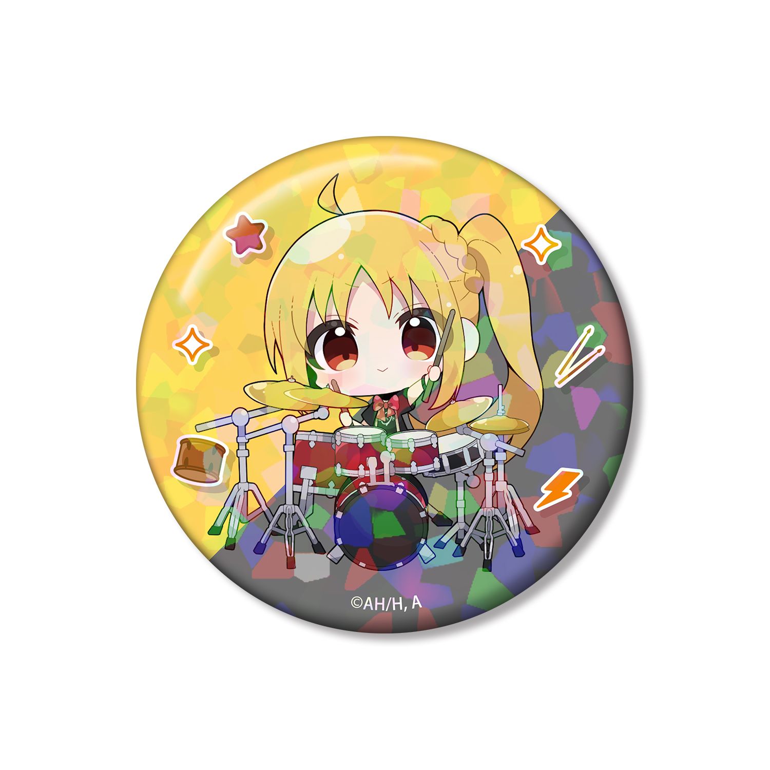アニメ「ぼっち・ざ・ろっく!」 むーらんさんイラスト 伊地知虹夏 ライブ衣装ver. 75mmホログラム缶バッジ 图片 3 | AniSmile