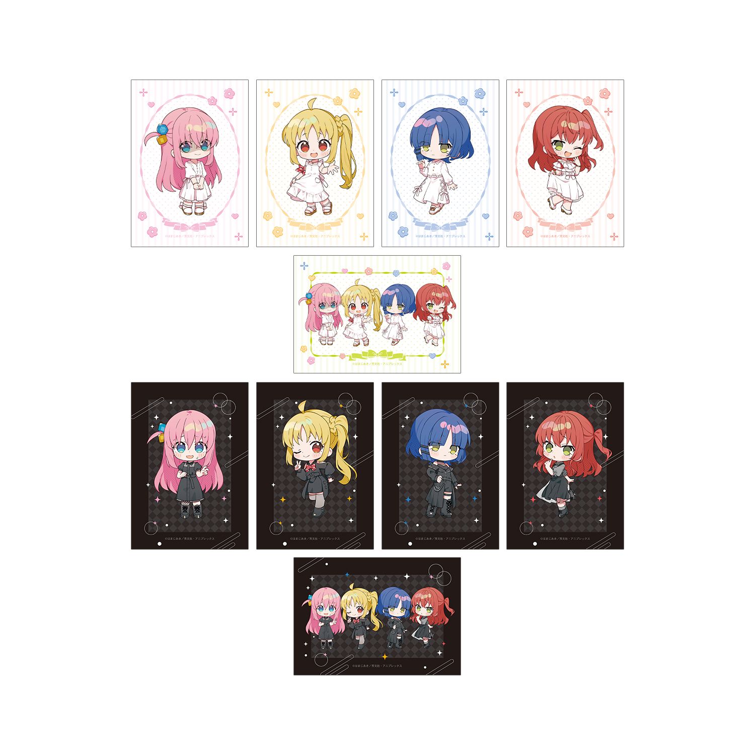アニメ「ぼっち・ざ・ろっく!」 上倉エクさんイラスト 白いワンピースver.&黒いワンピースver. トレーディングブロマイド(単位/単品) 画像 3 | AniSmile