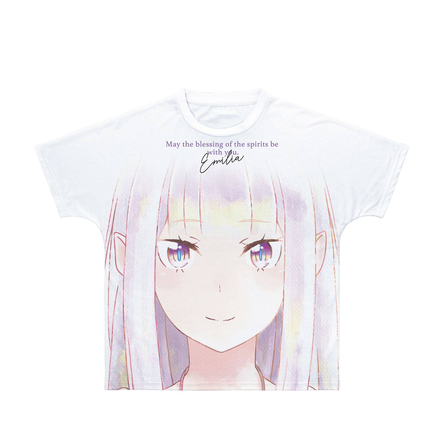 Re:ゼロから始める異世界生活 エミリア Ani-Art aqua label フルグラフィックTシャツユニセックス(サイズ/XXL) - AniSmile