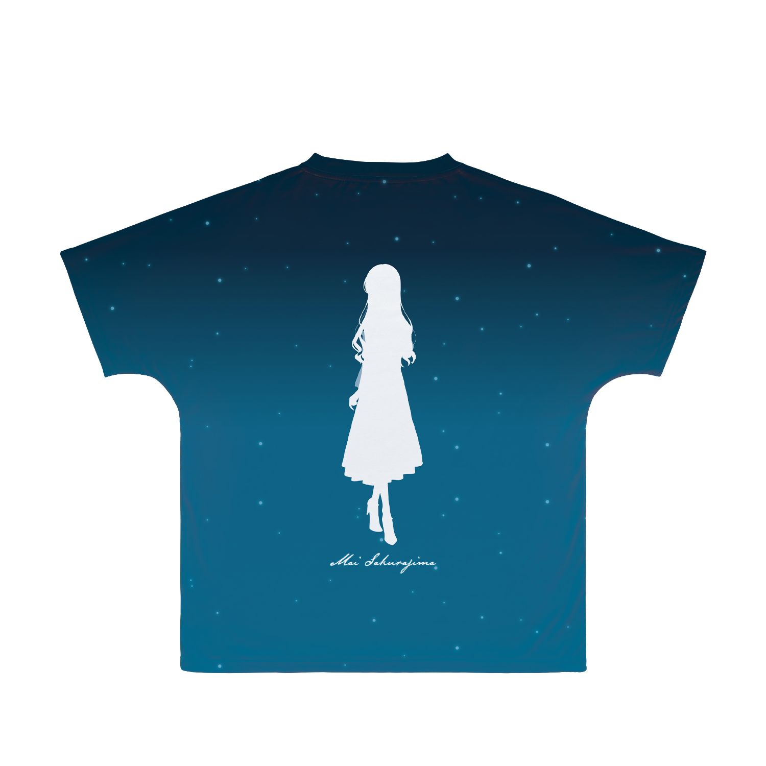青春ブタ野郎はおでかけシスターの夢を見ない 描き下ろしイラスト 桜島麻衣 星空ドレスver. フルグラフィックTシャツユニセックス(サイズ/XS) - official product image | AniSmile